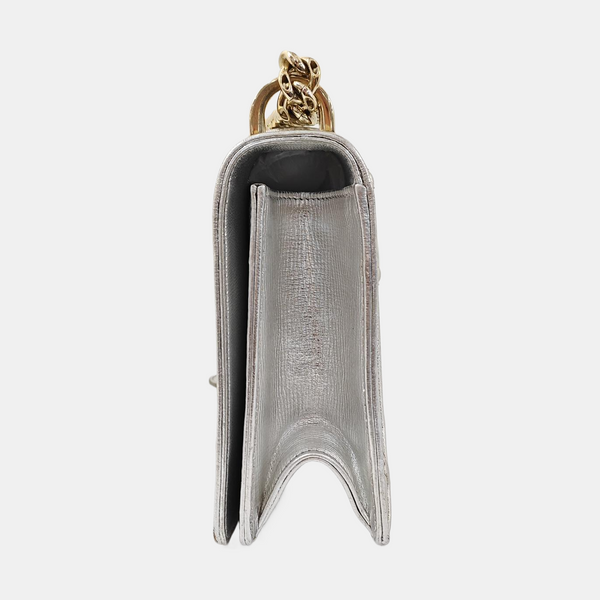 Authenticated pre-owned  Diorama Medium Cannage Calfskin Silver - Crossbody Bag at Looply