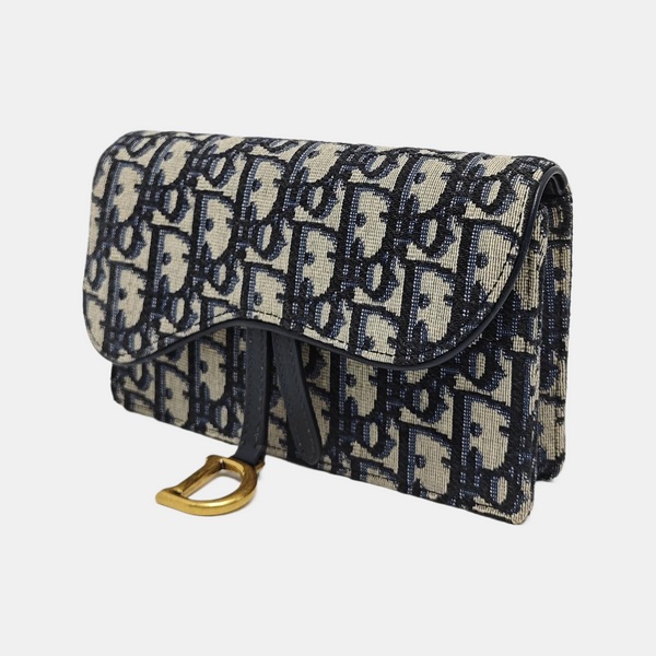 Saddle Mini Oblique Canvas Blue