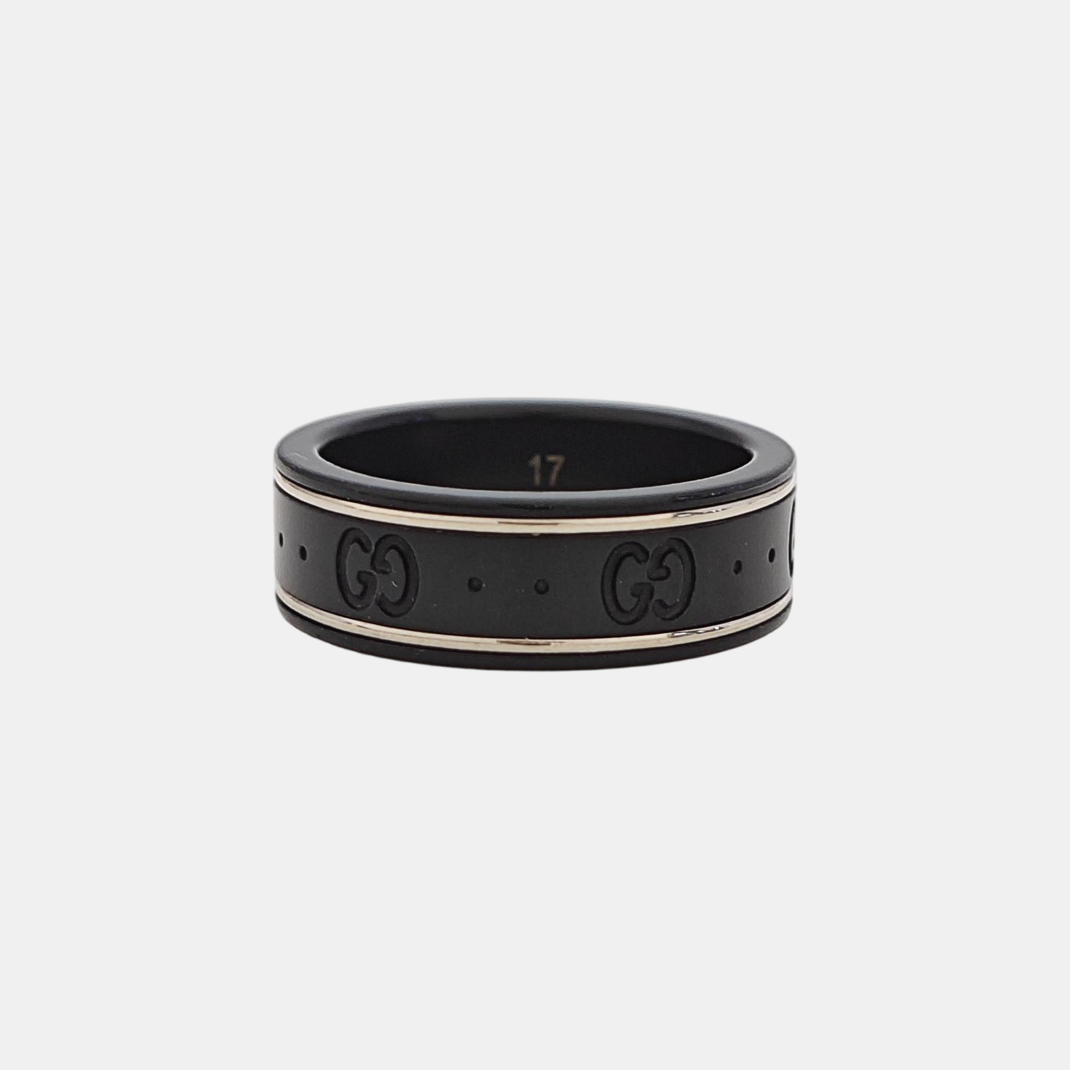 Icon 18k White Gold Black Ring HK 17