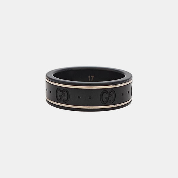 Icon 18k White Gold Black Ring HK 17
