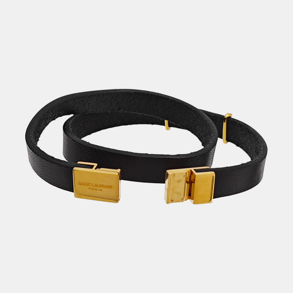 Leather Black Bangle