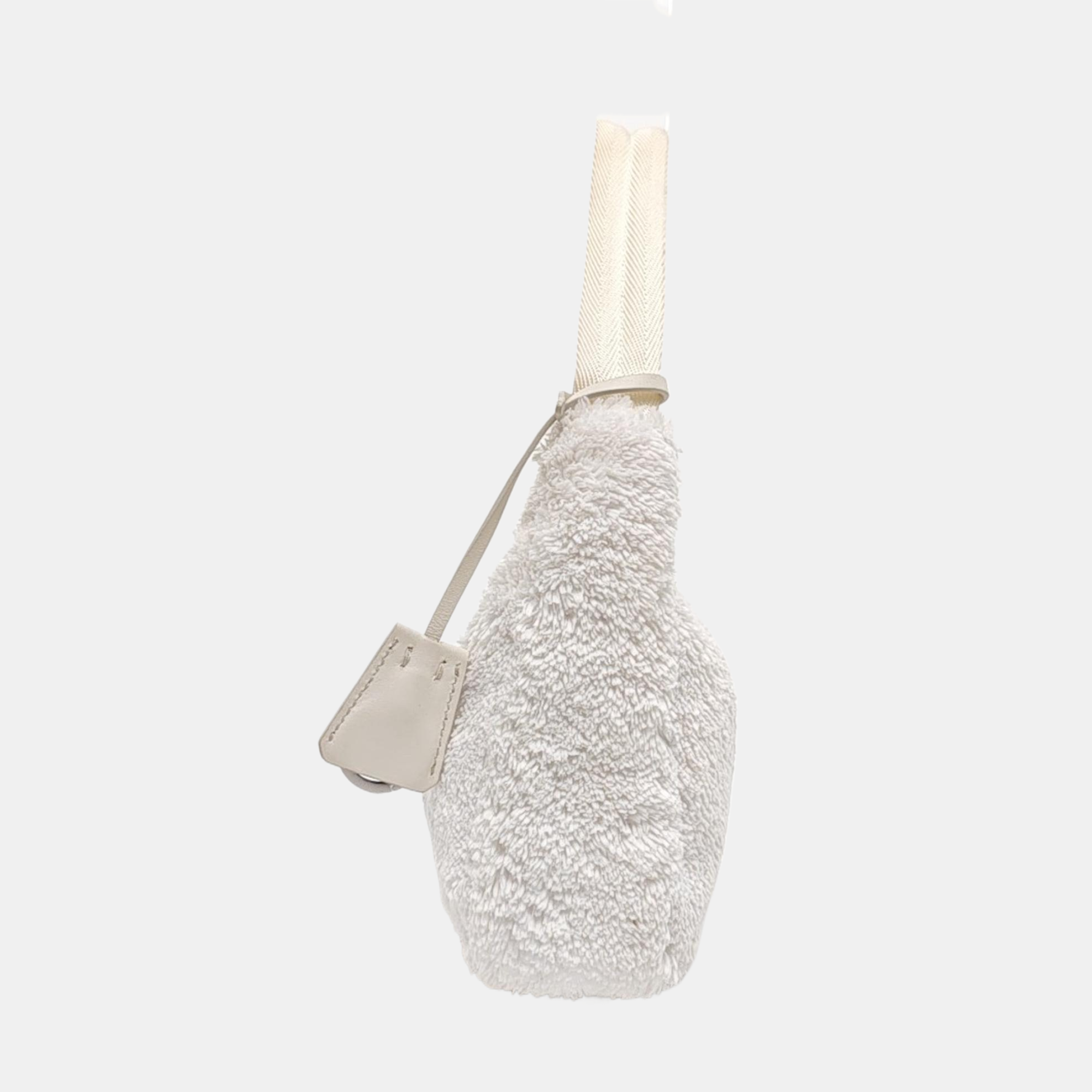 Authenticated pre-owned  Re-Edition2000 Mini Terry Cloth White - Top Handle Bag at Looply