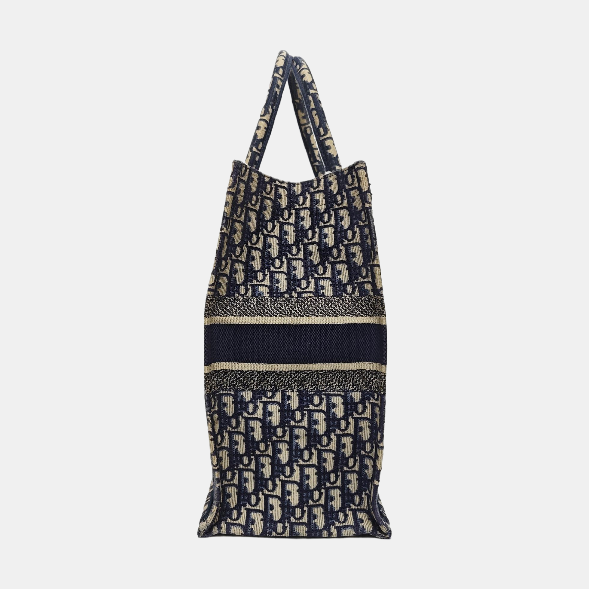 Book Tote Large Oblique Canvas Beige