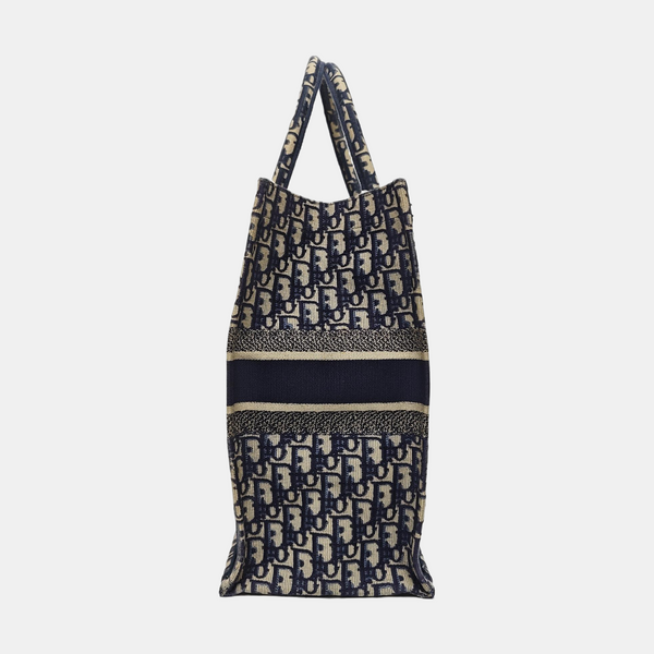 Book Tote Large Oblique Canvas Beige