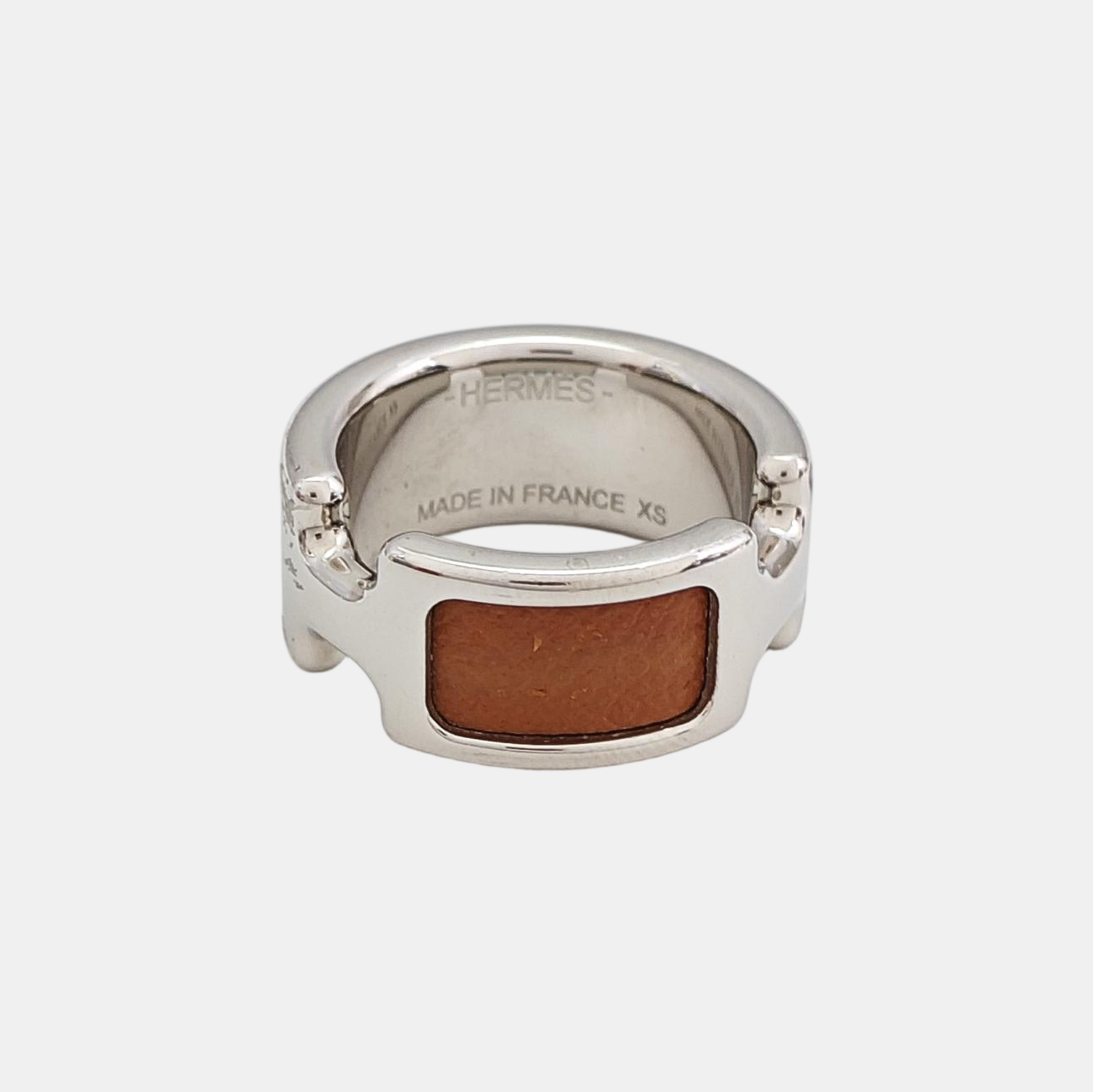 Clic H Leather Silver Ring EU 50