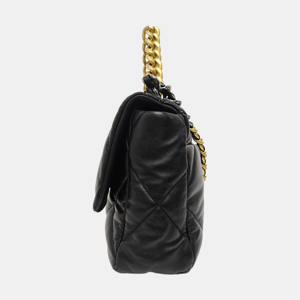 CHANEL 19 Large Quilted Lambskin Black