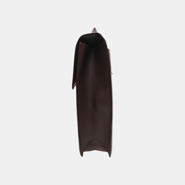Calfskin Top Handle Bag Brown
