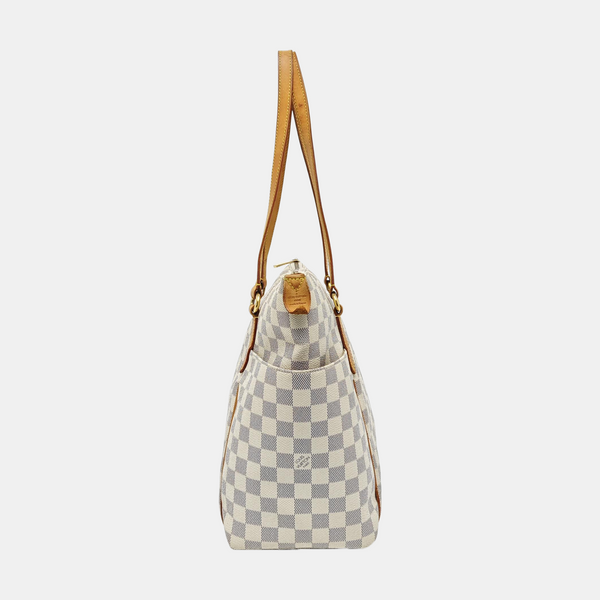 TOTALLY MM Damier Azur Coated Canvas White