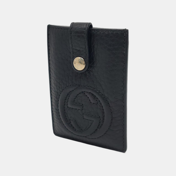 Quilted Calfskin Card Holder Black
