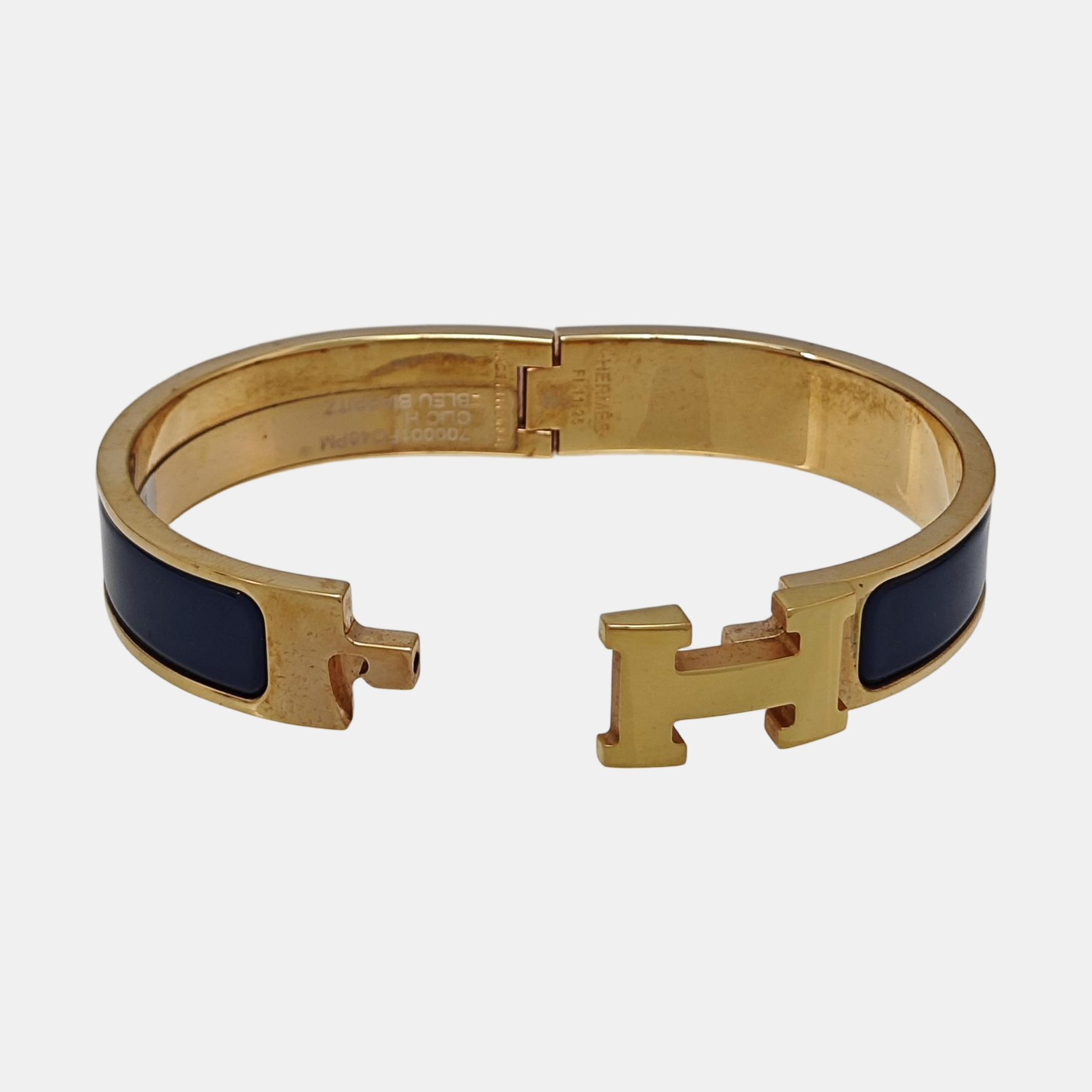 Clic H Metal Blue Bangle