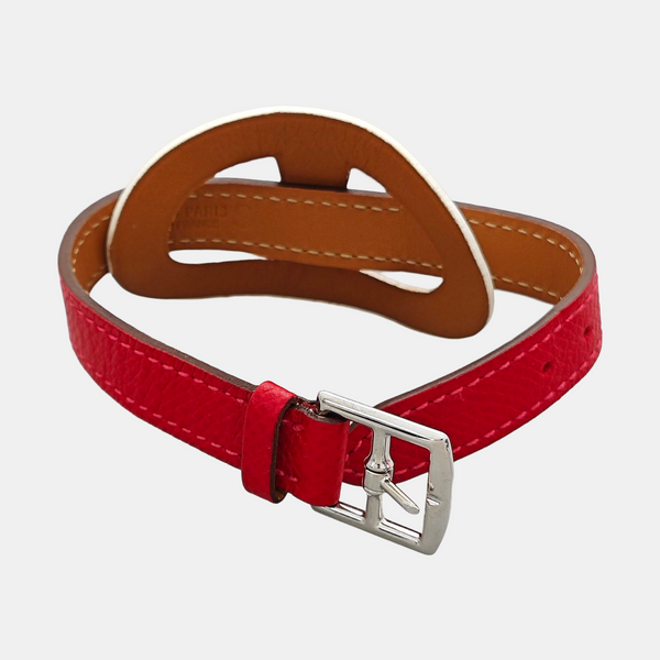 Brazalete de cuero rojo