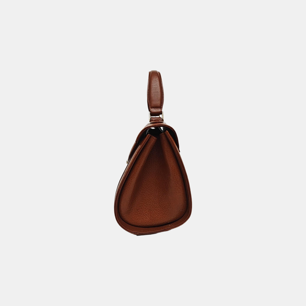 Calfskin Top Handle Bag Brown