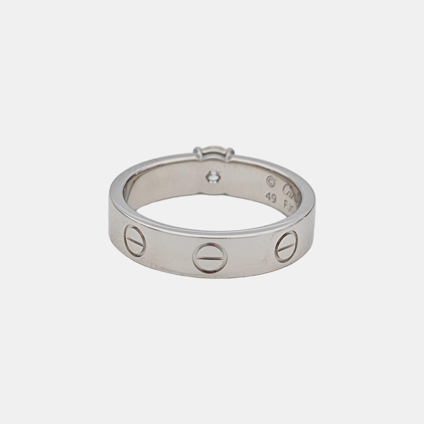 LOVE 18k White Gold Silver Ring EU 49