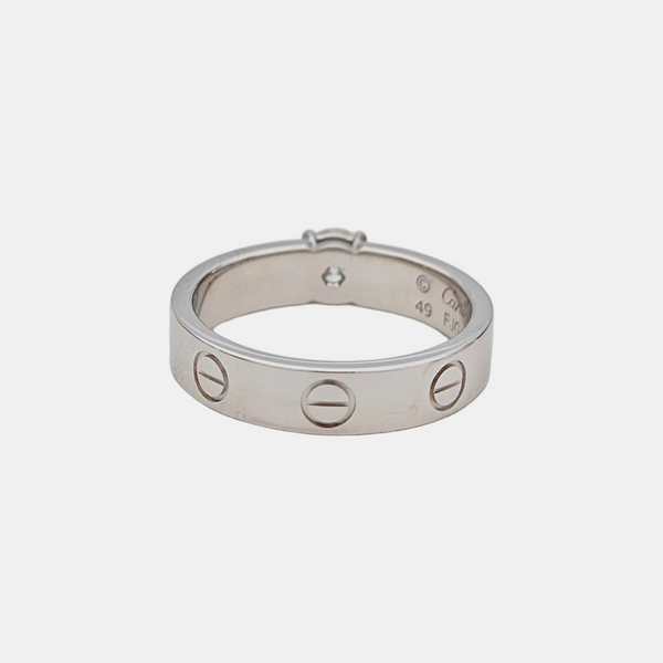 LOVE 18k White Gold Silver Ring EU 49