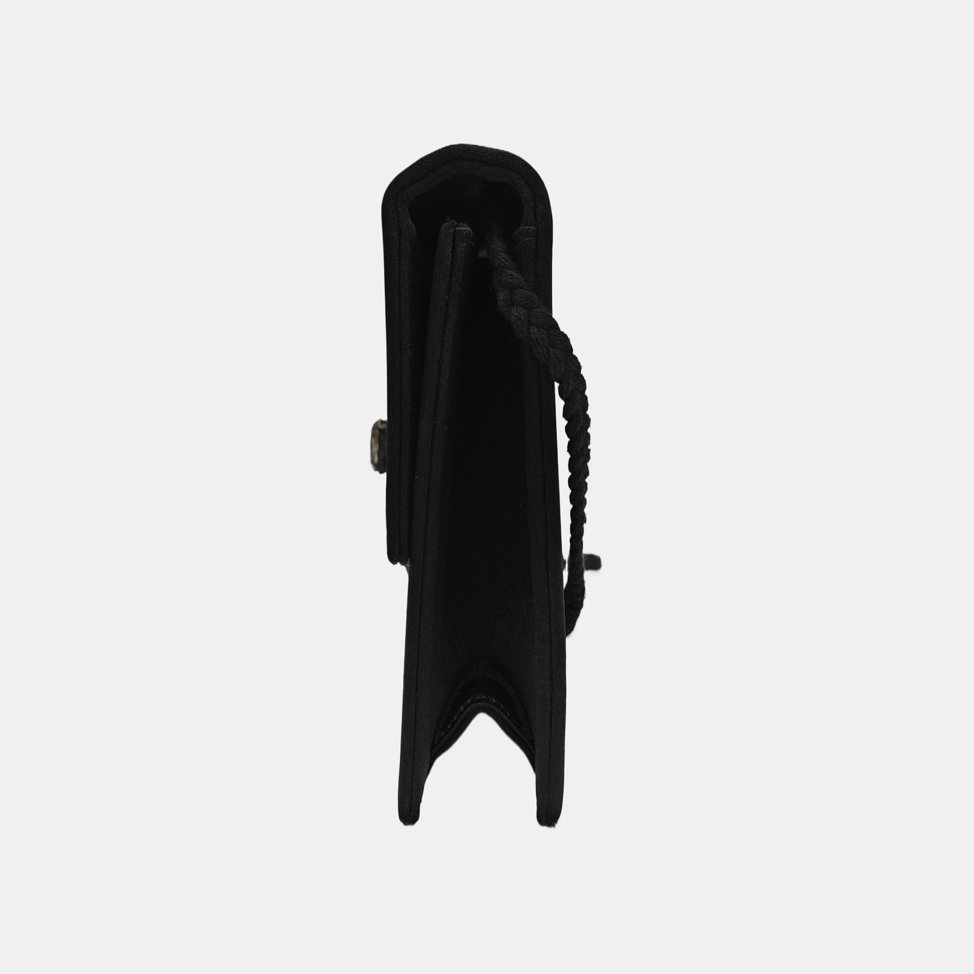 Silk Satin Clutch Black