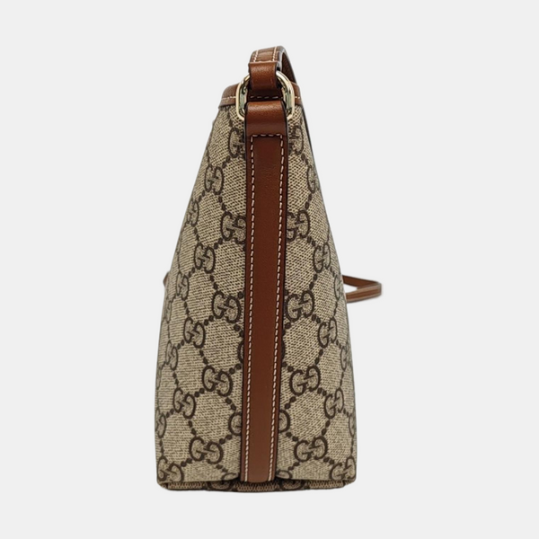 GG Emblem Monogram Coated Canvas Beige
