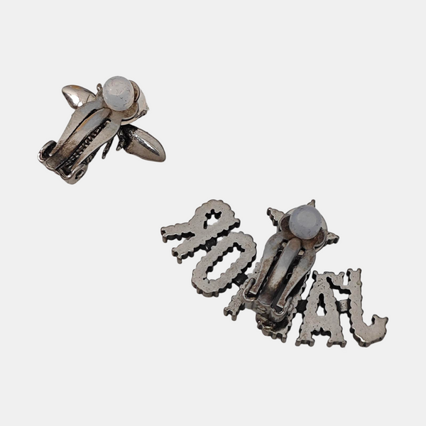 J'adior Metal Gray Clip On Earrings
