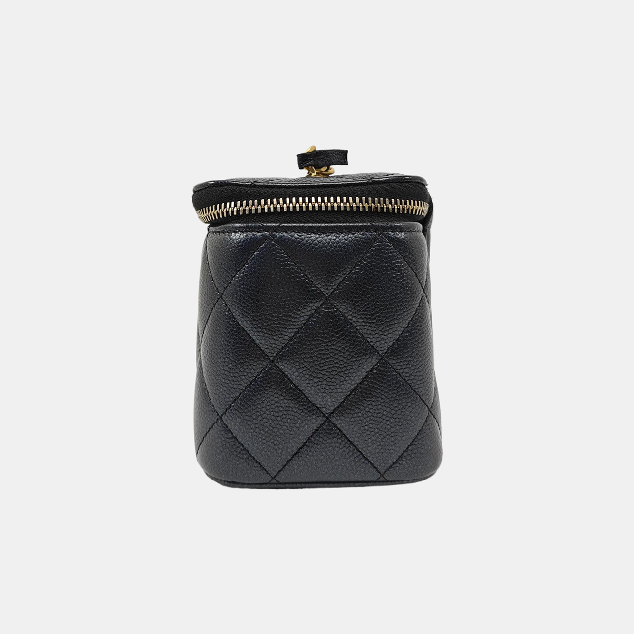 VANITY CASE Small Quilted Grained Calfskin Black