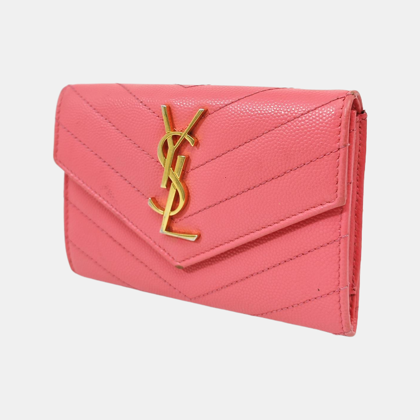 MONOGRAM Chevron Calfskin Pink Wallet