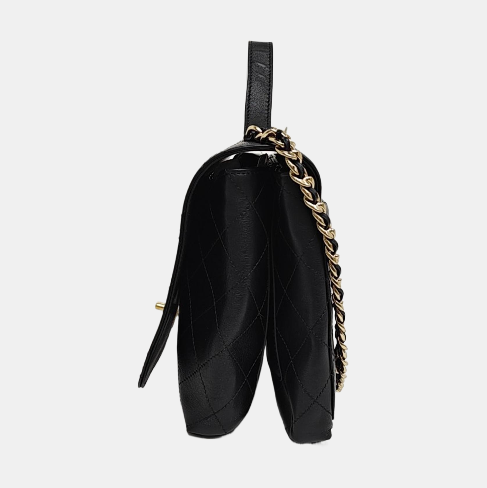 Quilted Calfskin Shoulder Bag Black