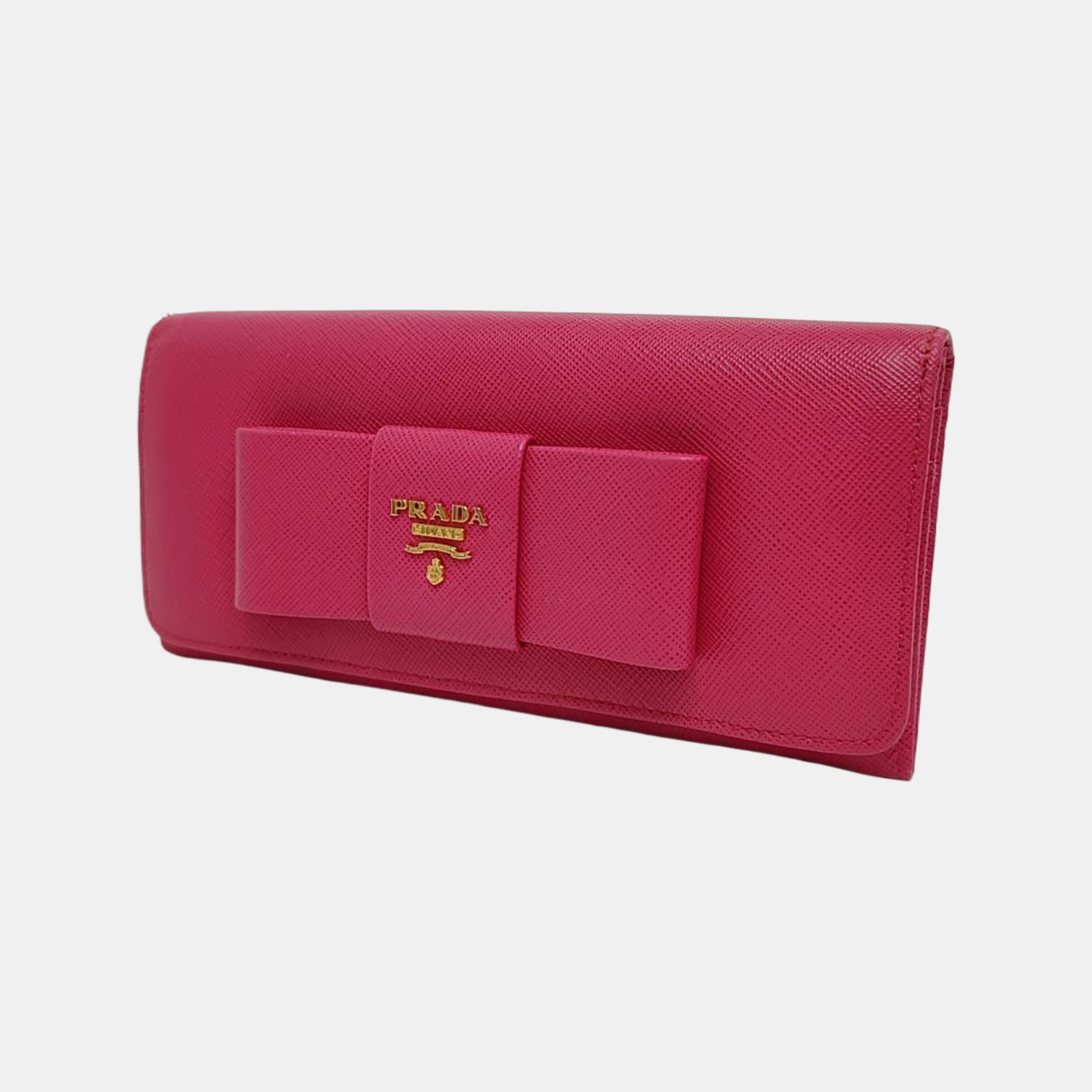 Fiocco Bow Calfskin Pink Wallet