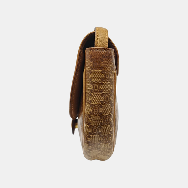 Coated Canvas Shoulder Bag Beige