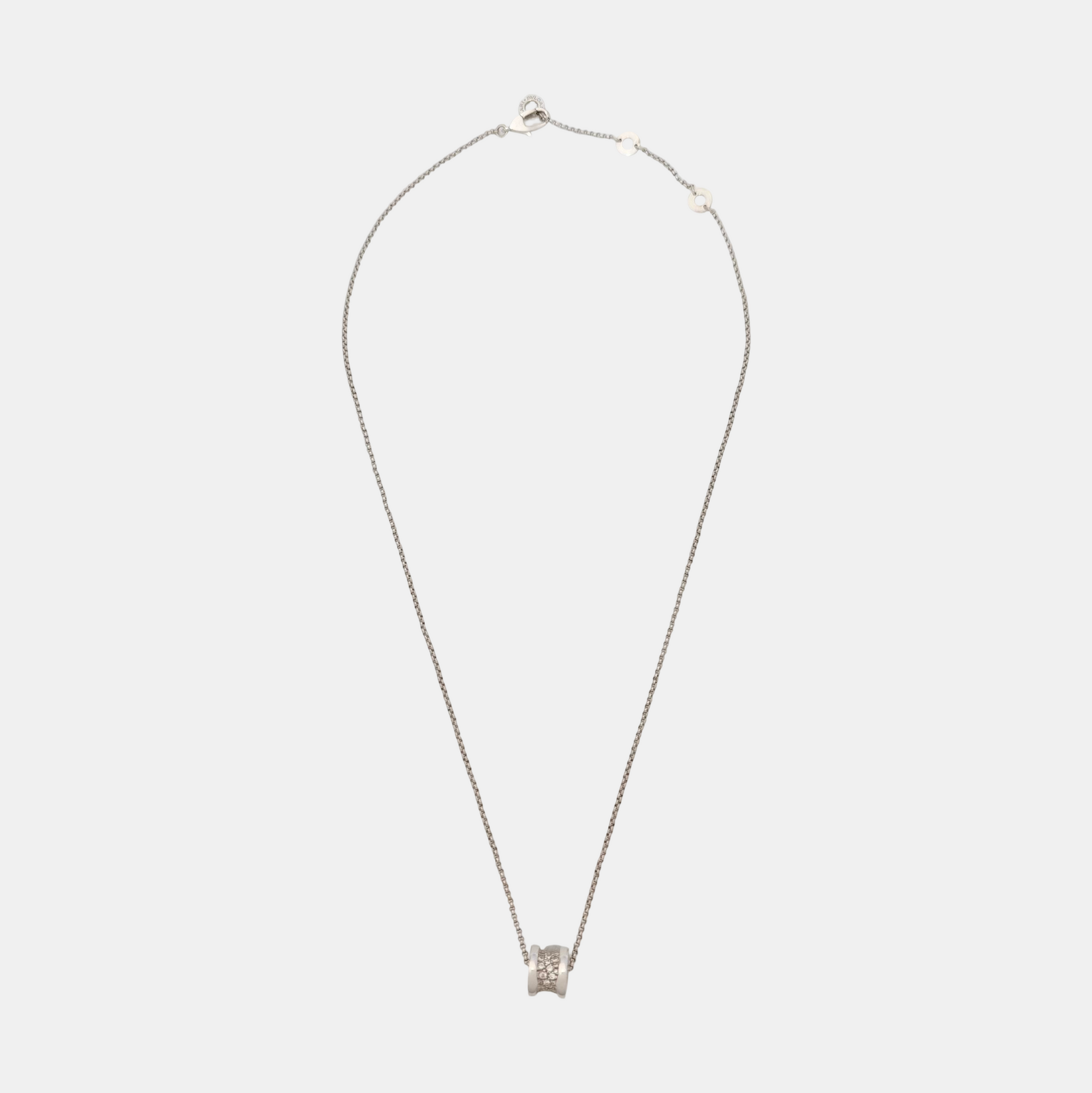 B.ZERO1 18k White Gold Silver Necklace
