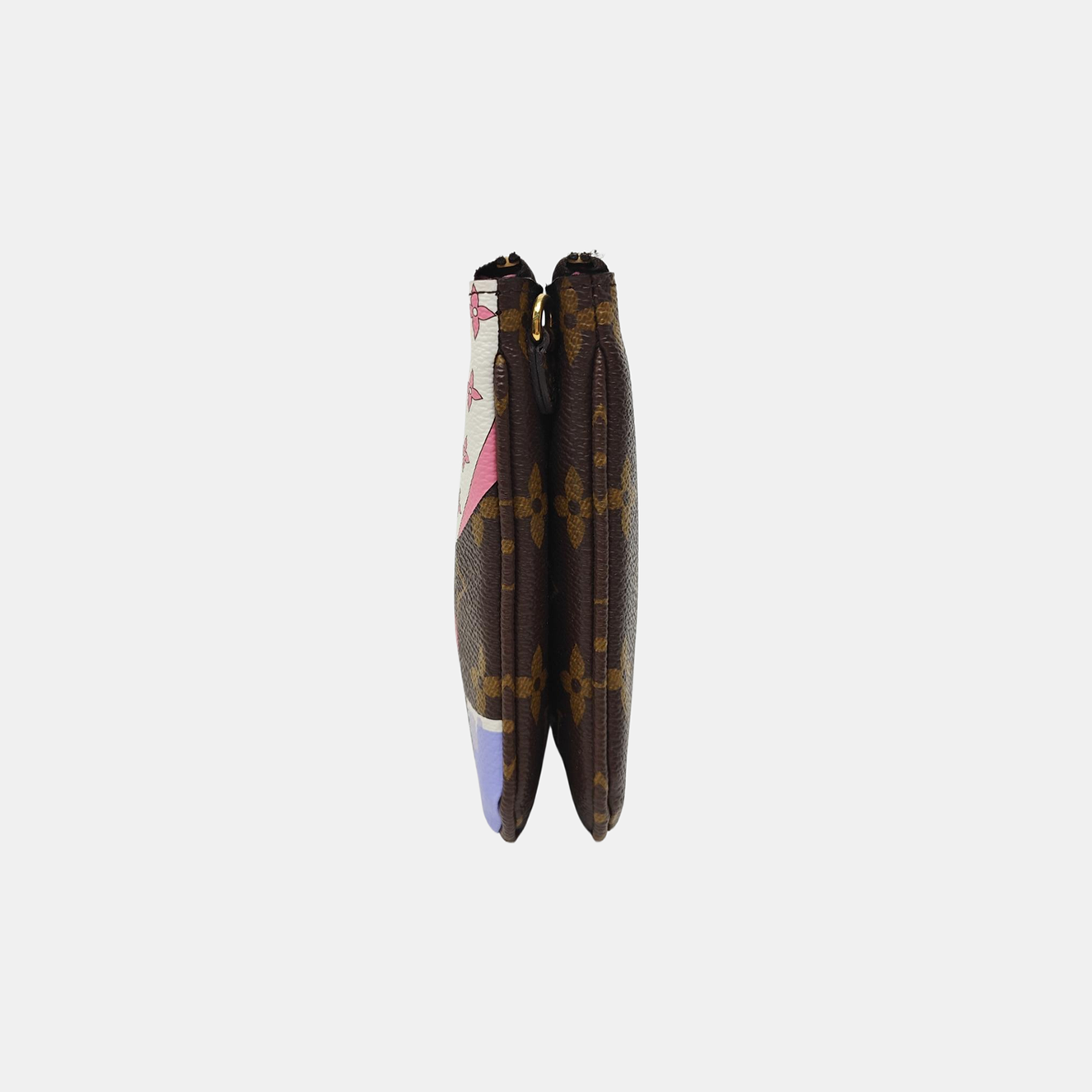 DOUBLE ZIP Monogram Coated Canvas Brown