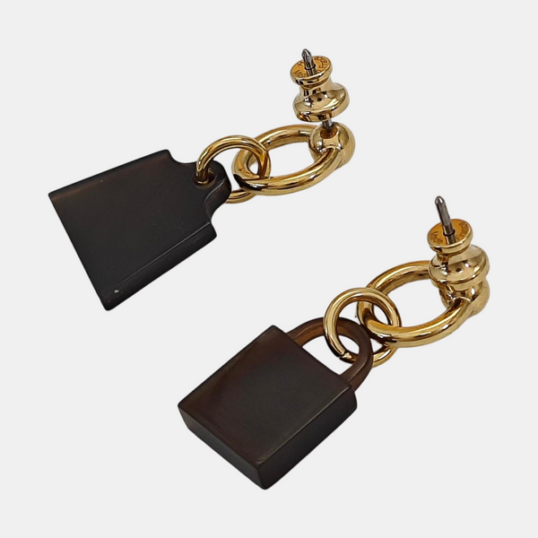 Amulette Maroquinier Metal Red Stud Earrings