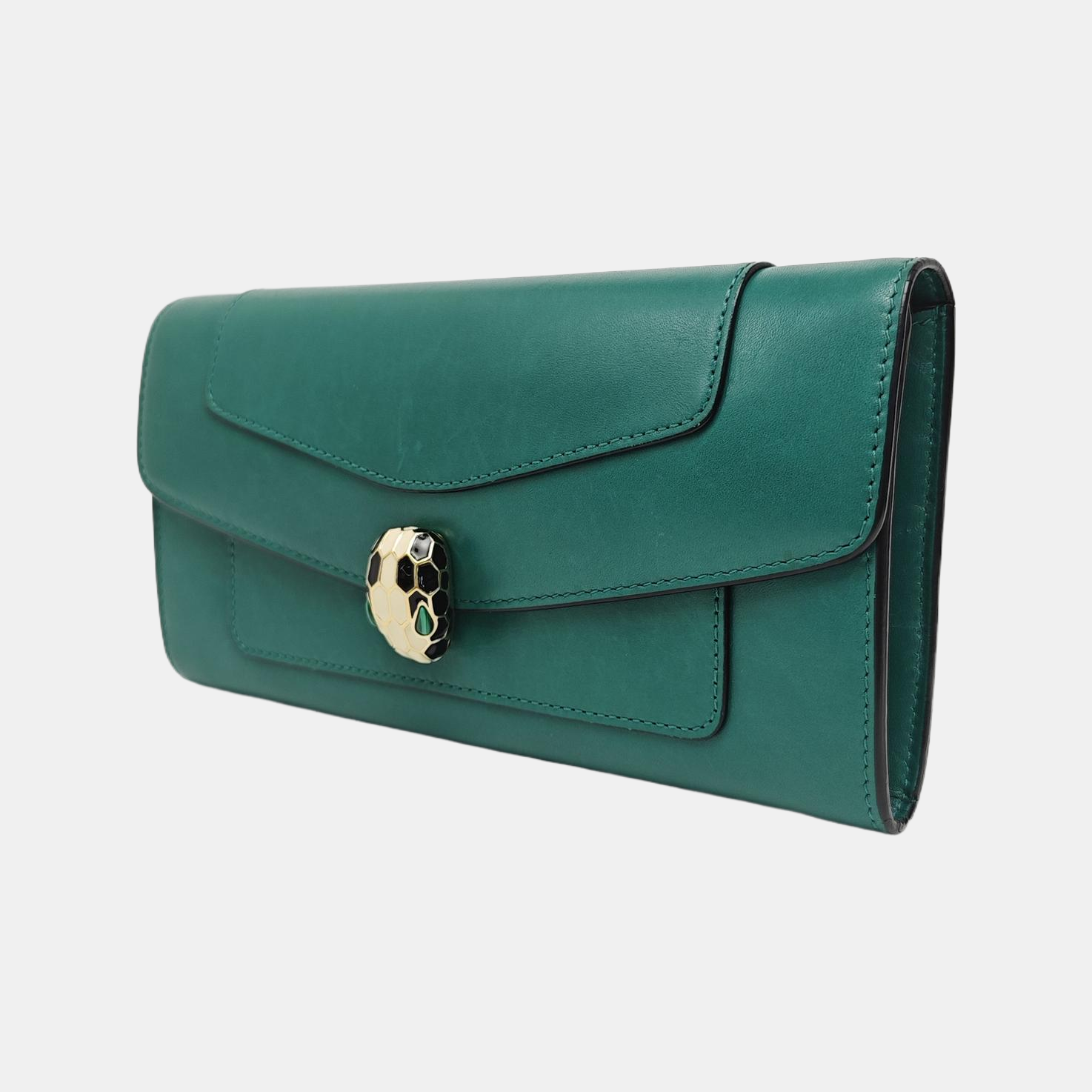 SERPENTI FOREVER Calfskin Green Wallet