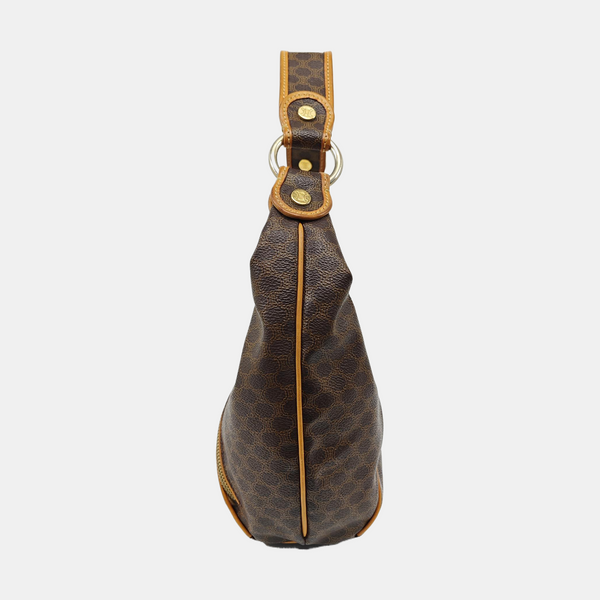 Coated Canvas Top Handle Bag Brown