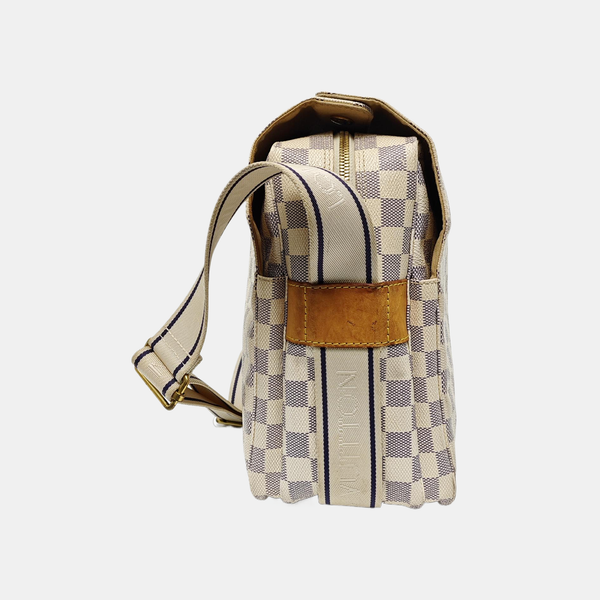NAVIGLIO Damier Azur Coated Canvas White