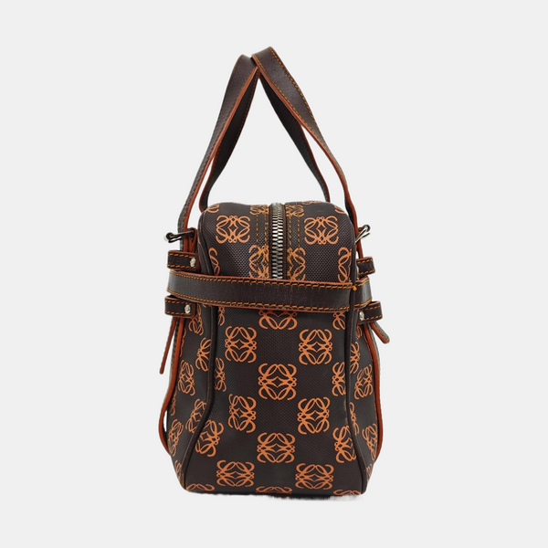 Monogram Coated Canvas Top Handle Bag Brown