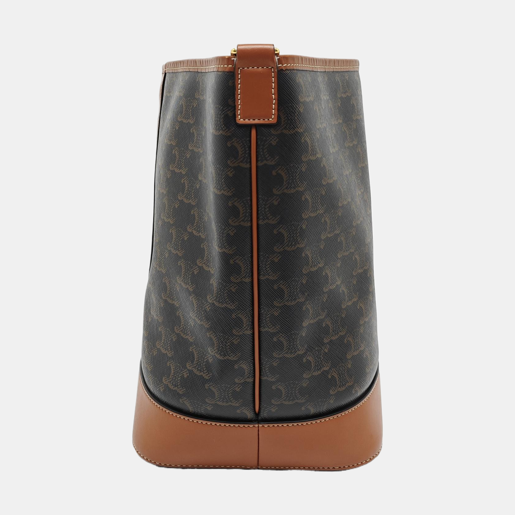 Authenticated pre-owned  TRIOMPHE CANVAS Medium Coated Canvas Brown - Bucket Bag at Looply