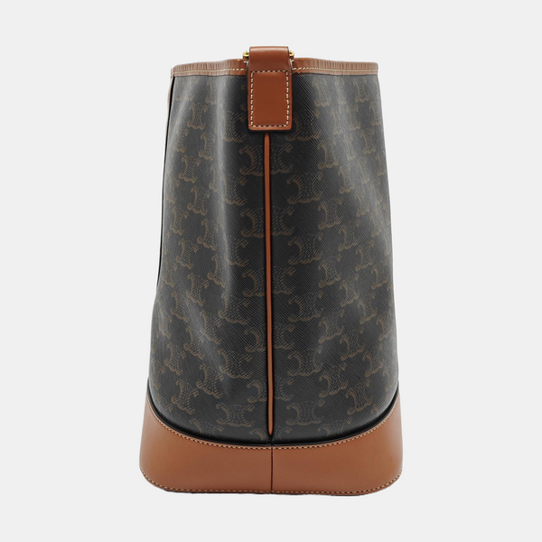 Authenticated pre-owned  TRIOMPHE CANVAS Medium Coated Canvas Brown - Bucket Bag at Looply