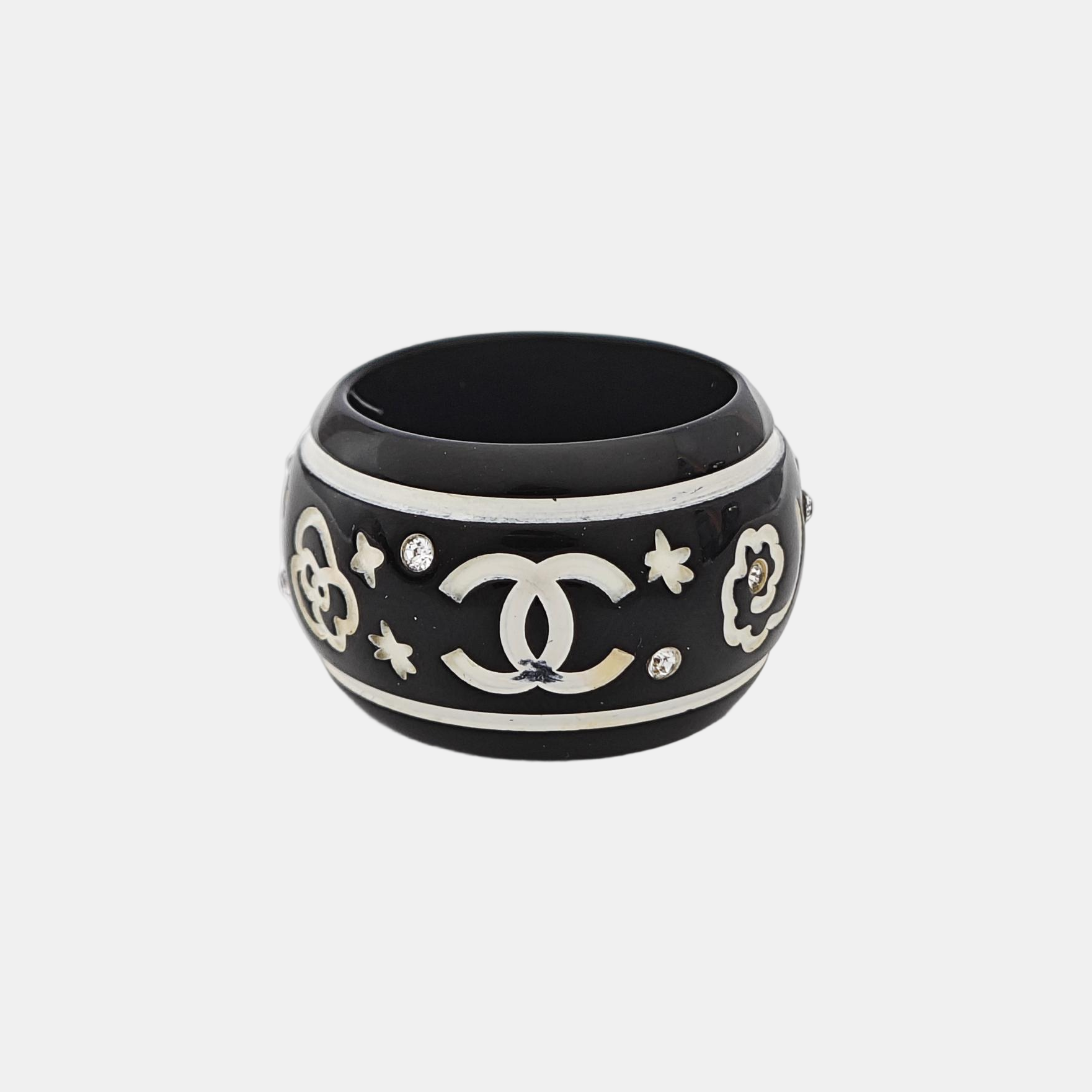 Synthetic Crystal Black Ring EU 53