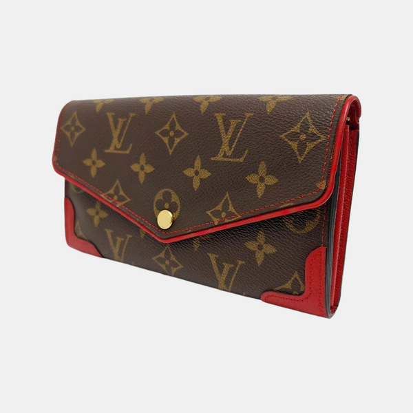 SARAH RETIRO Monogram Coated Canvas Brown Wallet