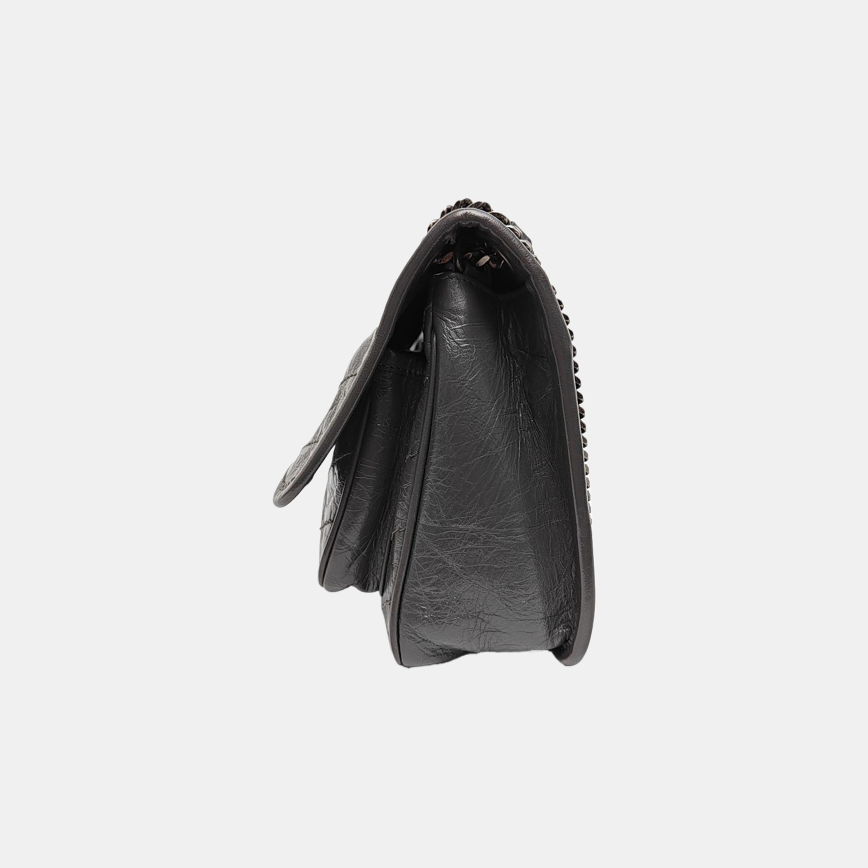 NIKI Small Chevron Calfskin Gray