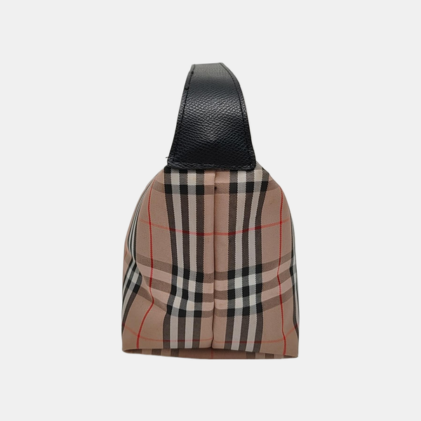 Coated Canvas Top Handle Bag Brown