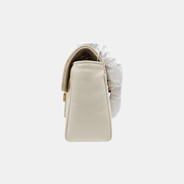 GG Marmont Medium Quilted Calfskin White