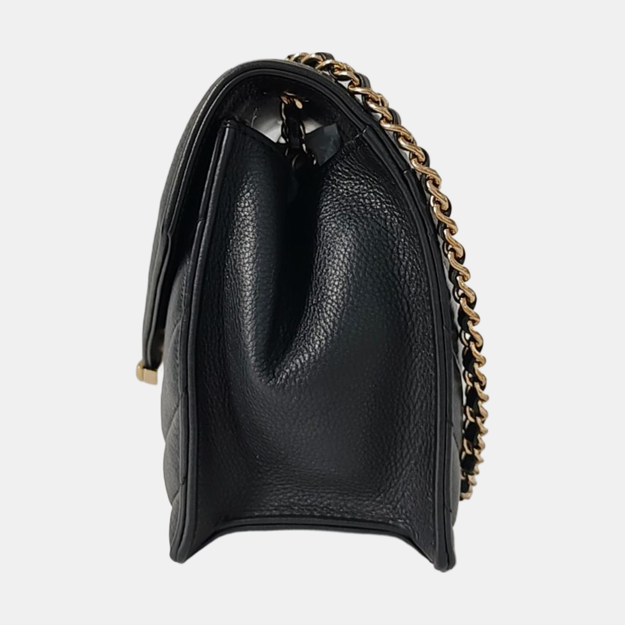 Chevron, Quilted Calfskin Black