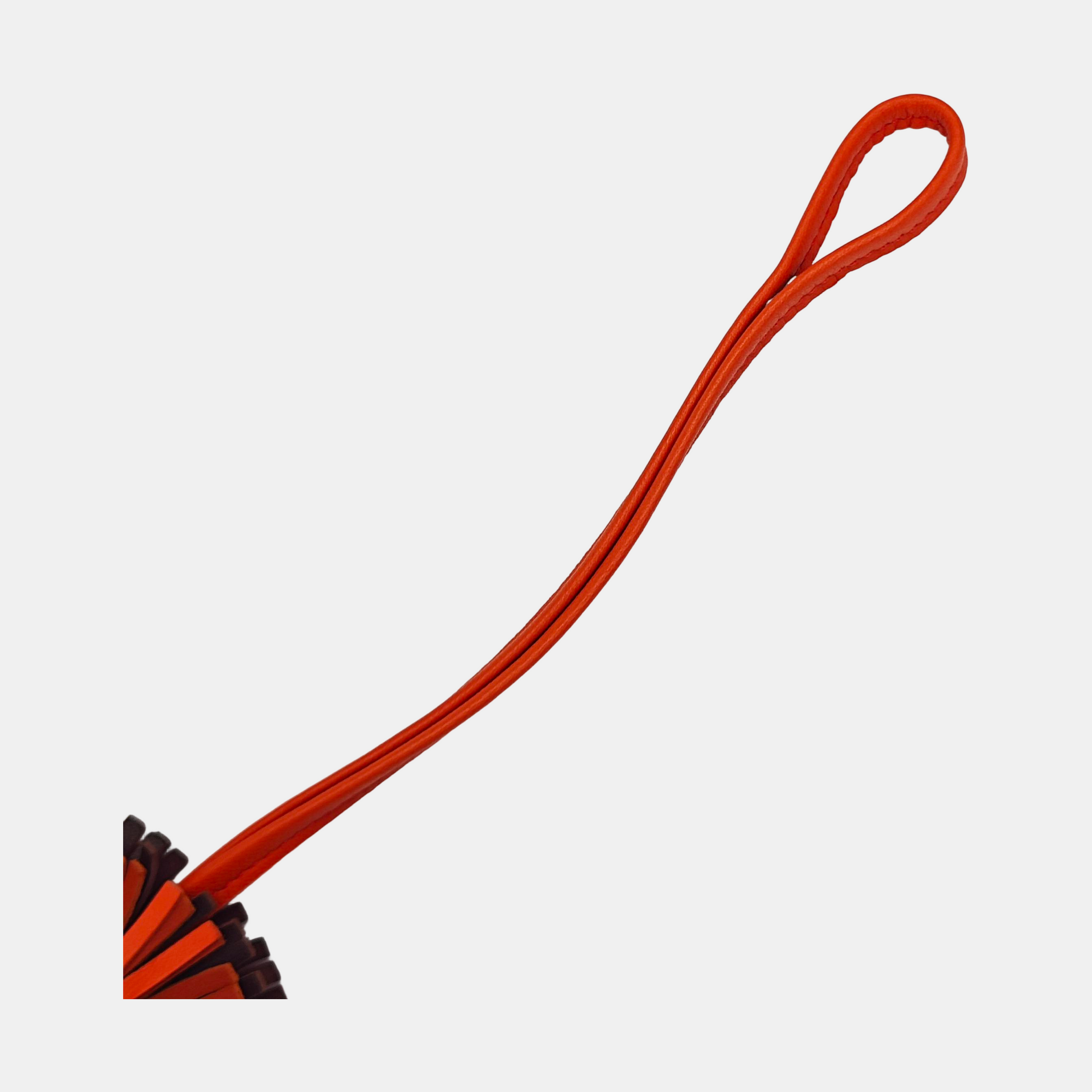 Leather Bag Charm Orange