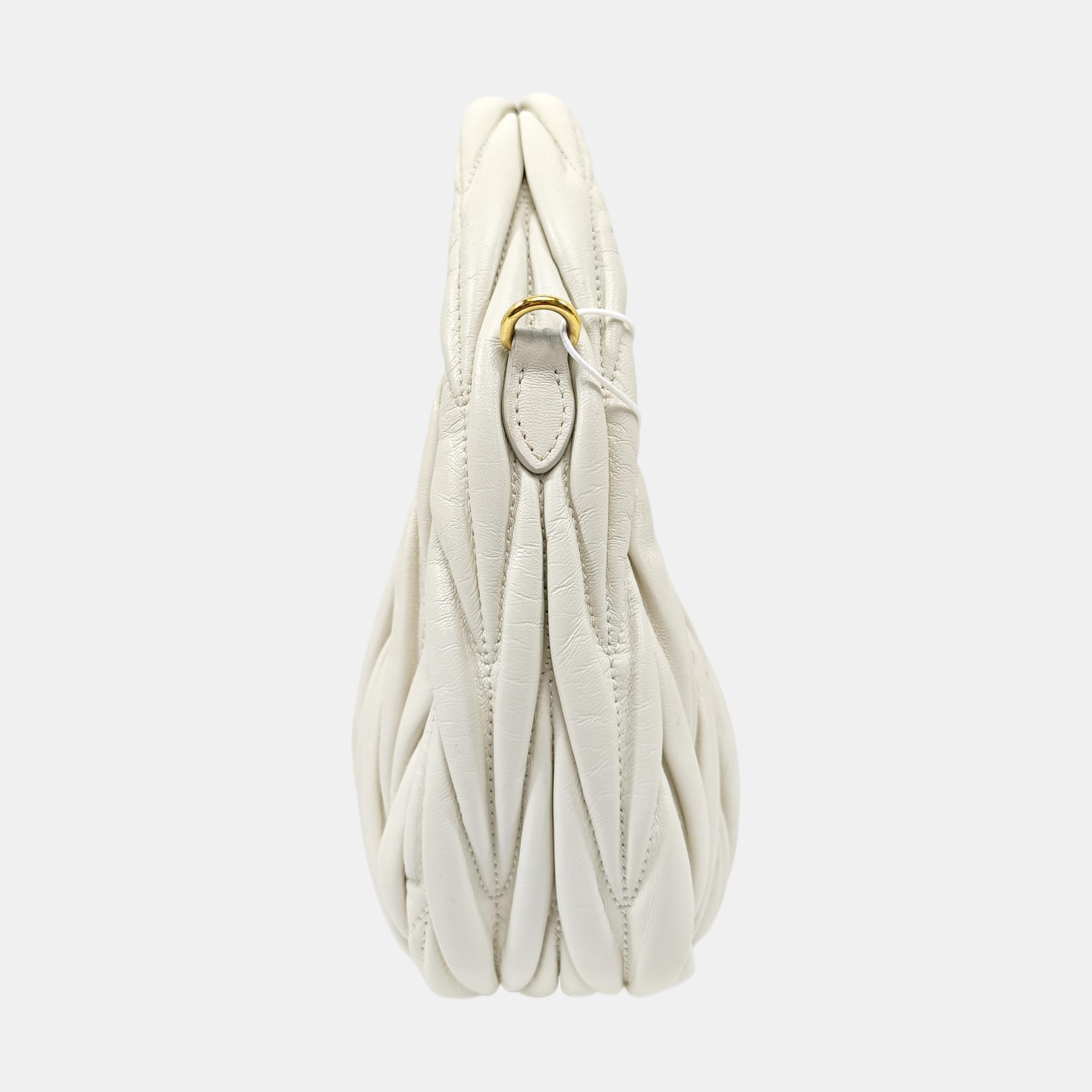 Wander Matelassé Small Quilted Lambskin White