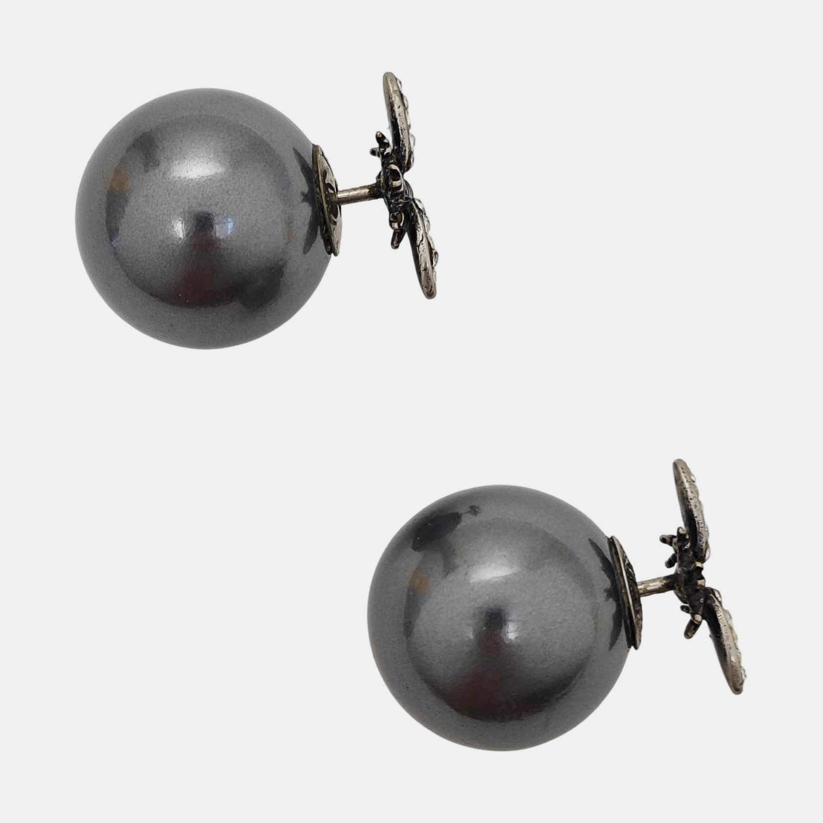 Dior Tribales Metal Silver Stud Earrings
