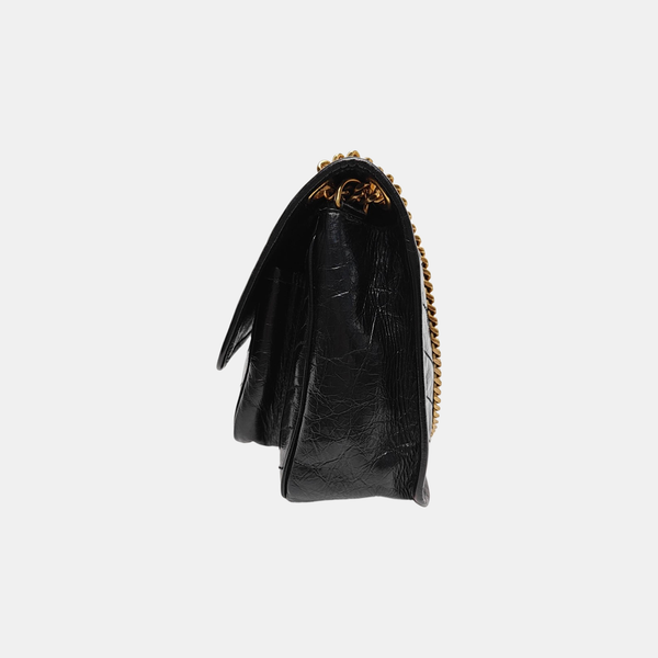 NIKI Medium Chevron Calfskin Black