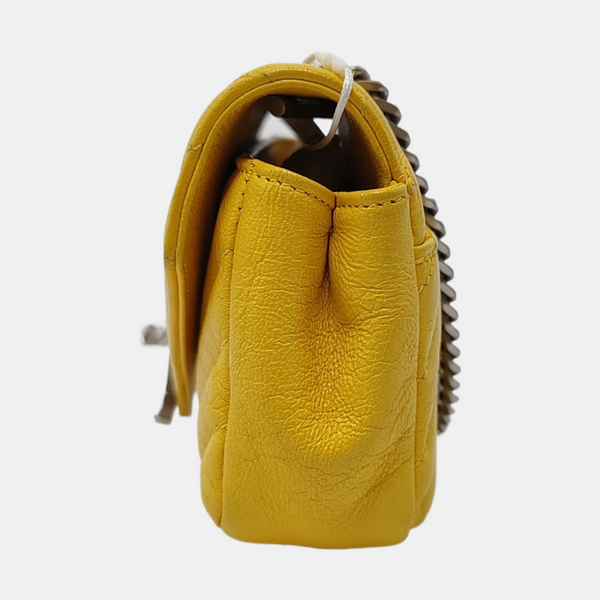 Chevron Calfskin Small Yellow