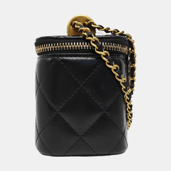 VANITY CASE Mini Quilted Calfskin Black