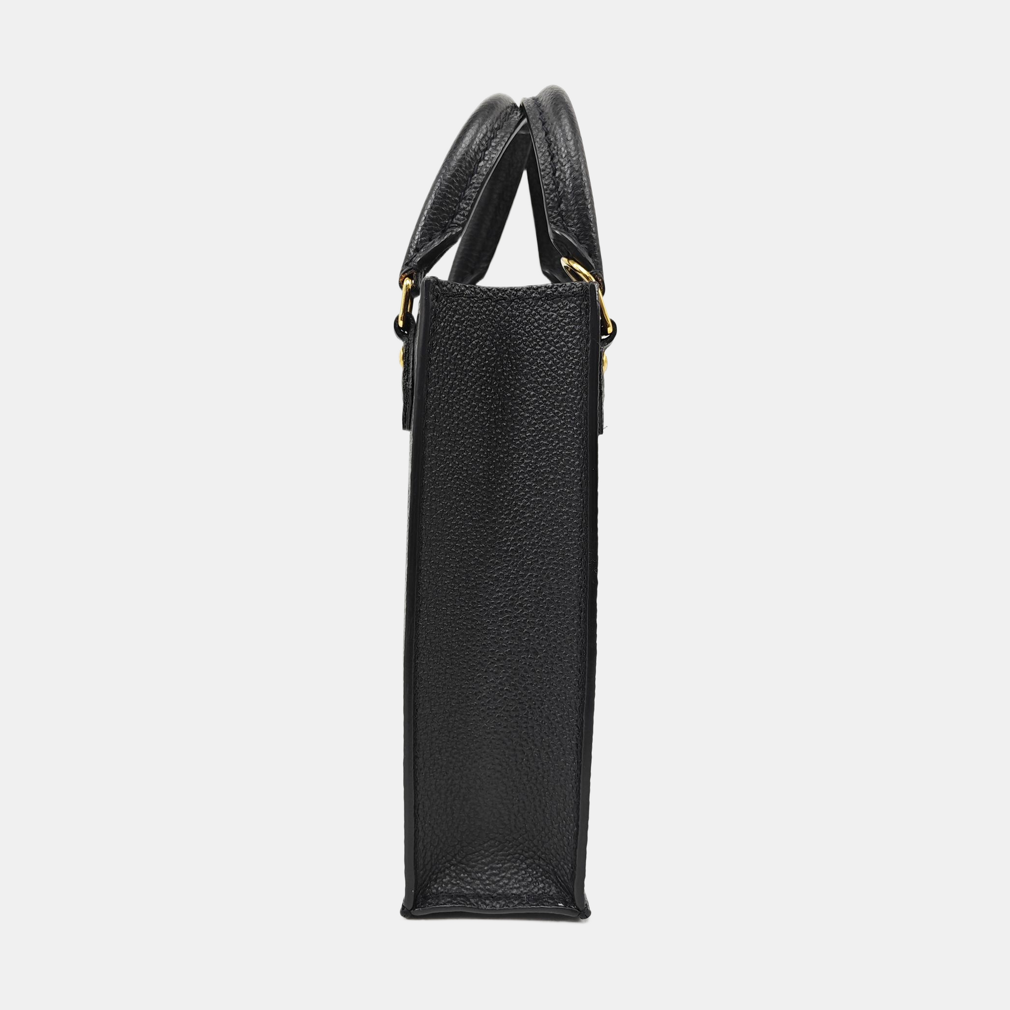 SAC PLAT Mini Calfskin Black