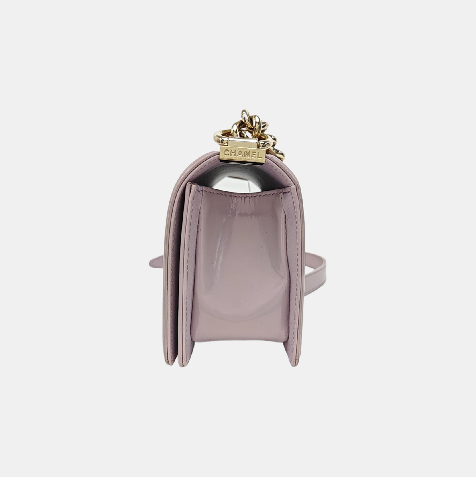 BOY CHANEL Small Quilted Patent Leather Purple