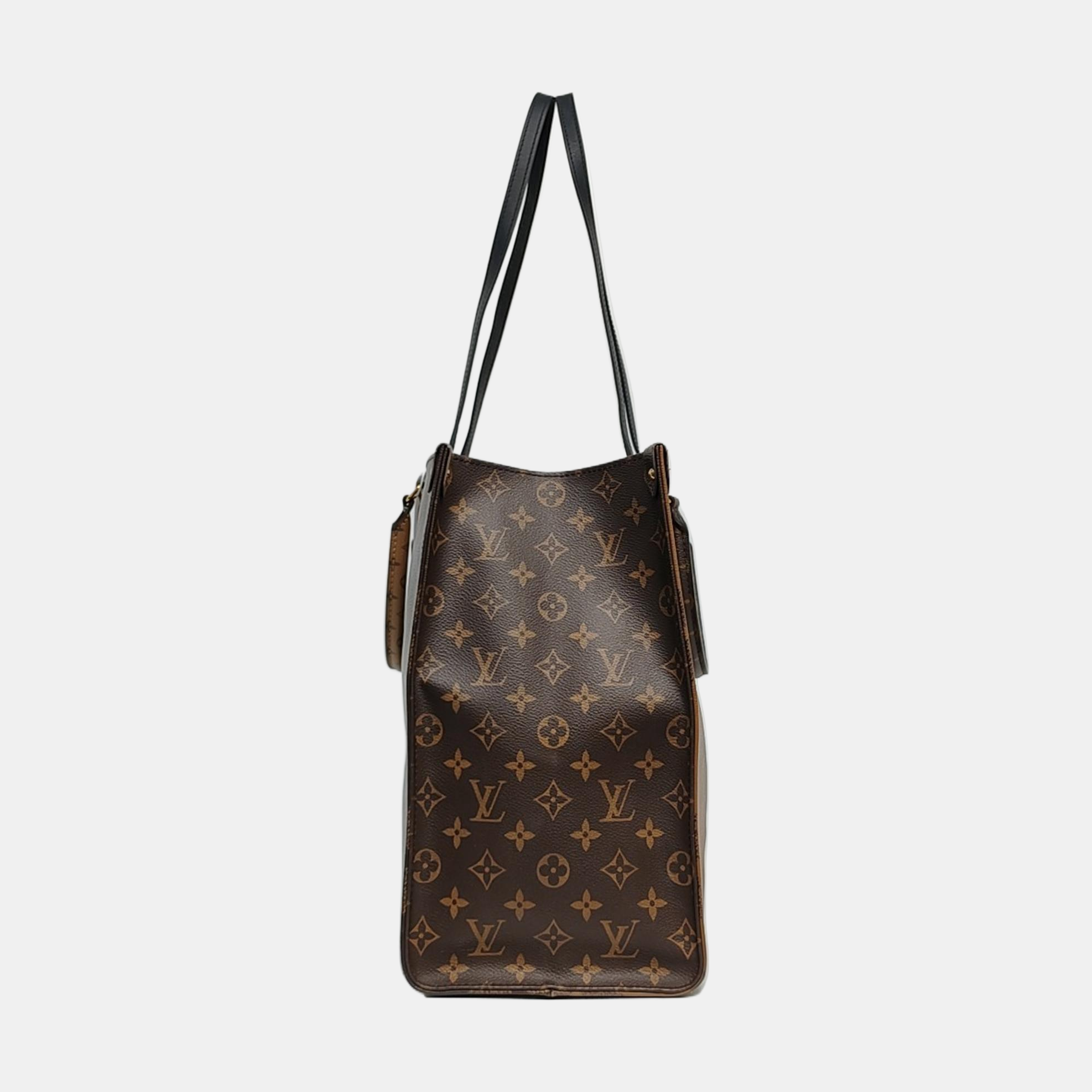 Authenticated pre-owned  ONTHEGO GM Monogram Coated Canvas Brown - Tote Bag at Looply